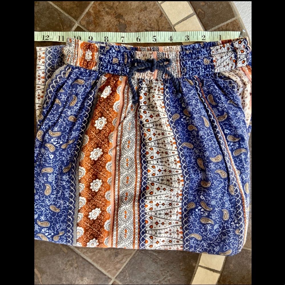 Anthropologie Red White & Blue Boho Maxi Skirt XS